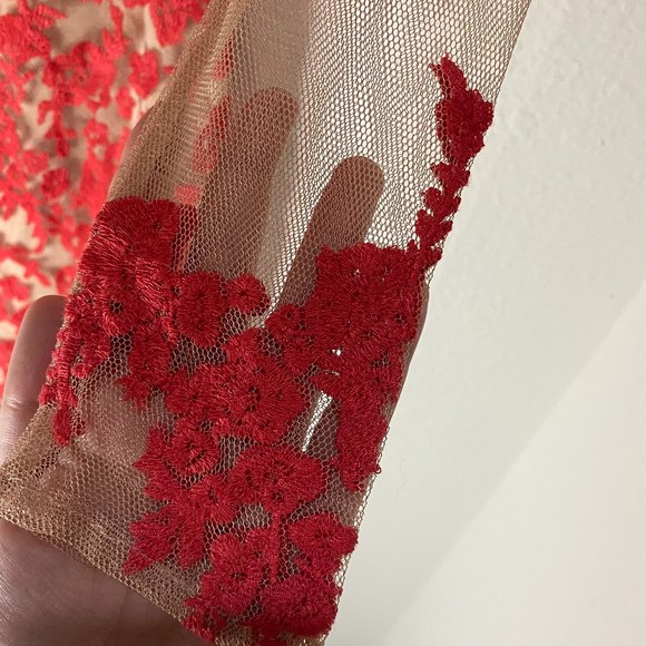 For Love And Lemons Red Lace Mini Dress - Picture 11 of 12